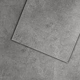Mulgreat - PVC Bodenbelag Galena - Selbstklebende Vinyl-Fliesen - Vinylboden - Betoneffekt - Grau- 60,96 cm x 30,48 cm x 1,5 mm - Dicke 1,5 mm - 2.23m² / 12 Fliesen
