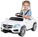 Actionbikes Kinder Elektroauto Mercedes Benz Amg GLA45 | Lizenziert - 2,4 Ghz Fernbedienung - Softstart - Bremsautomatik - SD-Karte - USB - MP3 - Elektro Auto für Kinder ab 3 Jahre (GLA45 Weiß)