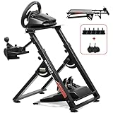 GTPLAYER Lenkradständer für Lenkrad Gaming Wheel Stand Racing Lenkradständer mit V1 V2 Schalthebelhalterung Neigungsverstellbares Gestell PS4 Xbox PC