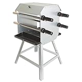 ACTIVA Mutzbratengrill I Premium Mangal Grill inkl. inkl. batteriebetriebem Motor & Spieße I Robuster Holzgrill für ein einzigartiges Grillerlebnis, aus Legierter Stahl