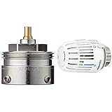 Heimeier 9700-24.700 Adapter für Danfoss RAVL 26mm Ventile auf M 30 x 1,5 Schraubgewinde & HSK2N Thermostat-Kopf K weiß, mit Nullstellung