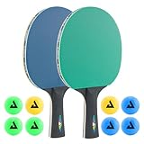 JOOLA 54814 Tischtennis-Set COLORATO Bestehend aus 2 Tischtennisschläger + 8 Bunte Tischtennisbälle, Einheitsgröße