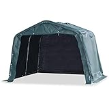 Festnight Weidezelt Winterfest PVC Weideunterstand Unterstand Wasserdichtes Stallzelt Carport Weidezelt ist für größere Nutztiere 550 g/m² 3,3×3,2 m Dunkelgrün