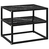 WZQWXHW Living Room Furniture,Living Room Tables,Konsolentisch Schwarz 50x40x40 cm HartglasSuitable for Living Rooms, bedrooms and Other Spaces. Easy to Organize, Trim & Store.