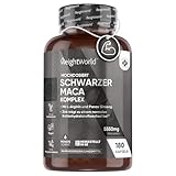 Maca Kapseln - 5550mg pro Kapsel - 6 Monate Vorrat - Schwarzer & Gelber Maca Komplex mit L-Arginin, Panax Ginseng, Schwarzer Pfeffer & Zink - 180 Pulver Capsules - Für Frauen & Männer - WeightWorld