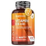 Vitamin D3 2000 I.E. - 400 Tabletten (1 Tablette/ 2 Tage) - Sonnenvitamin für Immunsystem, Knochen, Zähne & Muskeln - Reine & natürliche Zutaten - Cholecalciferol für Jung & Alt - Von WeightWorld