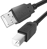 USB B MIDI-Kabel für Instrumente 2 m, USB A zu USB B-Kabel Kompatibel mit Klavier, Midi-Controller, Midi-Tastatur, Audio-Interface-Aufnahme, USB-Mikrofon und mehr