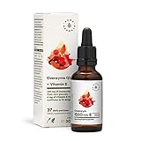 AURA HERBALS® Coenzym Q10 + Vitamin E Flüssig 30ml - 900 Tropfen - NATÜRLICHES PRODUKT 100% – Vegan - Antioxidativen Eigenschaften - Hohe Bioverfügbarkeit