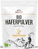 AlpenPower BIO HAFERPULVER 1 kg - 100% reines Hafervollkornpulver ohne Zusatzstoffe - Glutenfrei & reich an komplexen Kohlenhydraten - Vielseitig anwendbar
