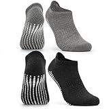 Occulto Damen & Herren Yoga Socken 2-4er Pack (Modell: Mady) 2 Paare | Schwarz-Grau 39-42