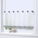 Joyswahl Bistrogardine Voile Schlaufen Scheibengardine Mia Küchen Transparenter Vorhang HxB 60x90cm Grau 1er Pack