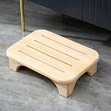 MBBTAG Tritthocker erwachsene, tritthocker holz, Robust und langlebig, EIN hölzerner Tritthocker für Erwachsene und Senioren, Alles aus Massivholz, wooden step stool, schemel holz, fußbank holz(Natura