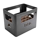 höfats - Beer Box Feuerschale - Getränkekiste, Feuerkorb, Grill, Flaschenöffner und Hocker in einem - für Garten und Terrasse - Corten-Stahl - schwarz, entwickelt eine langlebige Rost-Patina