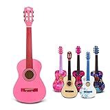 CB SKY 76cm Gitarre Akustikgitarre Nylon Saiten Gitarre Pink Mädchen Kinder Student Gitarre Akustikgitarren 1/2 für Anfänger Schüler Alter 3 4 5 6 7 8 9 10 11 12