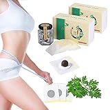 60 Stück Mugwort Navel Sticker,Natural Herbal Belly Sticker,Detox Pflaster,Beifuß Nabel Aufkleber, für Bierbauch, Bauchfett Taille, Eimer Taille