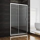 SONNI Duschkabine/Duschtüren 120x185cm Duschschiebetür,ESG Glastür Dusche Nischentür Einzelschiebetür,Glasschiebetür