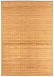 andiamo Teppich Bambus handgeflochterne nachhaltige feuchtigkeitsresistente Bambusmatte ideal geeignet als Vorleger oder Läufer mit rutschhemmender Unterseite natur 50 x 80 cm