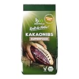 biozentrale Kakaonibs | 200 g Bio Superfood | zuckerarme, geröstete Kakaobohnenstückchen | zum Verfeinern von Müslis, Smoothies und mehr