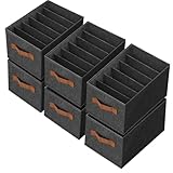 Zachufa Kleiderschrank Organizer 6 Stück - Faltbare & Stabilisieren Schrank Organizer Mit Grundplatte - Schubladen Ordnungssystem für Aufbewahrung Kleidung, Tshirts, Hosen, Unterwäsche (34*25*20cm)