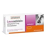 Levocetirizin-ratiopharm 5 mg Filmtabletten: Bewährte Hilfe bei Heuschnupfen, ganzjährigen Allergien oder chronischer Nesselsucht. 20 Filmtabletten