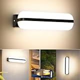 Letlit Wandleuchte LED Innen, 20W 2000LM Moderne Wandlampe Außen Up and Down Beleuchtung, 4000K IP65 Feuchtraumleuchte Aussenlampe Kellerlampe Wand, LED Lampe für Treppe Flur Keller Garten WC Garage