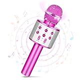 Geschenk Mädchen 3 4 5 6 7 8 9 10 11 12 Jahre, Mikrofon Kinder Spielzeug ab 3-12 Jahre Mädchen Geschenke für Mädchen 3-12 Jahre Bluetooth Karaoke Mikrofon Kinder Mikrofon Mädchen Geschenke 3-12 Jahre