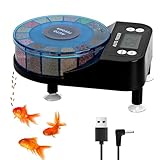 Podazz Automatische Fischzufuhr-Auto-Futterspender für Aquarium-wiederaufladbare Timer-Zufuhr von Fischfutter mit LCD-Anzeige, 15-Feed-Auto-Fischzufuhr mit feuchtigkeitsfestem Design