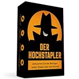 Der Hochstapler - Können Sie ihn entlarven? Bluff, Kreativität, Wortspiele und Verdächtigungen! Gesellschaftsspiel für die ganze Familie, Spiele für Erwachsene, Brettspiel, Kartenspiel, Familienspiel