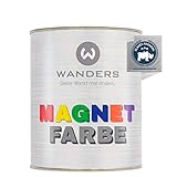 Wanders24 Magnetfarbe (1 Liter, Dunkelgrau) haftstarke Magnetfarbe grau - Magnet Wandfarbe wasserbasiert - Magnetische Farbe - Magnet Tafel - Made in Germany