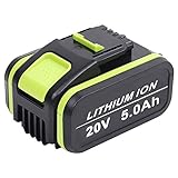 DSANKE 5000mAh Ersatzakku für Worx Akku WA3553 WA3556 WA3551.1 Li-ion Werkzeugakku 20V Kompatibel mit Worx 20V Geräte【NOT for Landroid Vision M600 M800 Landroid M700】