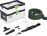 Festool Akku-Absaugmobil CTLC SYS I-Basic CLEANTEC (mit Hauptfilter, Filtersack montiert, Saugschlauch mit Winkeldrehausgleich saugerseitig, Polsterdüse, Fugendüse, Tragegurt, Sauger-Fernbedienung)