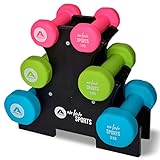 Apollo Hantel Set Kurzhantel Fitness 2x1kg, 2x2kg, 2x3kg inklusive Hantelständer für Kurzhantelset für Frauen & Männer Dumbbell weights 1kg, 2kg, Hanteln 3kg