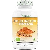 Bio Curcuma - 365 Kapseln - mit Curcumin aus Kurkuma und Piperin aus Bio schwarzem Pfeffer - Laborgeprüft - Hochdosiert - Vegan