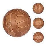 FNine Sports Antike Lederbälle, Vintage-Bälle, handgefertigt, (Fußball Hellbraun)