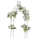 COSTWAY Rosenbogen Metall, Gartenbogen im gotischen Stil, Torbogen Rosengitter Rankgitter, für Rosen Blumen, Pergola Spalier für Hochzeit Partys Garten Terrasse, 125 x 39 x 287 cm