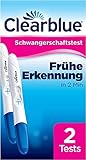 Clearblue Schwangerschaftstest Frühe Erkennung, Frühtest, Pregnancy Test, 2x Frühschwangerschaftstest/Schwangerschaftsfrühtest, über 99% zuverlässig, Schwangerschaft bestimmen, 25 mIU/ml