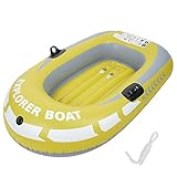 BOROCO Schlauchboot 1 Personen,Hochfest PVC Schlauchboot für 55KG Erwachsene Kinder,109 x 87 x 66 cm Luftkissenfahrzeug Fischerboot mit Seil,Aufblasbare Kajak für Wassersport