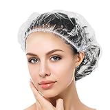 Auban Einweg-Duschhauben, 100 Stück Duschhaube, breite, dicke, durchsichtige, elastische Haarduschhaube aus, geeignet für Frauen, Reise, Heimgebrauch…
