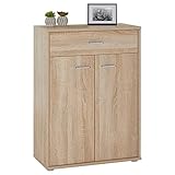 CARO-Möbel Kommode Sideboard Schrank TOMMY in Sonoma Eiche, Anrichte Highboard mit Schublade und 2 Türen