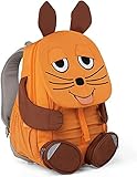 Affenzahn großer Kindergartenrucksack in Form Einer Maus, in der Farbe orange, mit Taschen an den Füßen, reflektierend, ergonomisch, Name auf ausziehbare Zunge, AFZ-FAL-001-041, Einheitsgröße