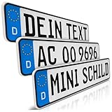schildEVO 1 Mini Kfz-Kennzeichen | Wunschtext Namensschild zum Geburtstag | Aluminium | Individuelles Fun-Kennzeichen für Kinderauto | Kettcar | Tretauto | Kinderfahrrad