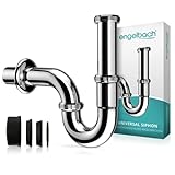 Engelbach® Siphon für Waschbecken - Abflussrohr Waschbecken 1 1/4' inkl. Gummimanschette - Universal Syphon für Badezimmer mit Montage-Video