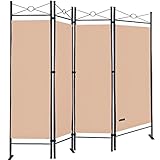 DEUBA® Trennwand 180x160cm 4 teilig Blickdicht Freistehend Faltbar Stabil Indoor Wohnzimmer Schlafzimmer Büro Raumteiler Spanische Wand Paravent Rose