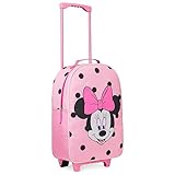 Disney Stitch Kinderkoffer Mädchen Jungen - Trolley Handgepäck Reisekoffer Kinder mit Rollen Kabine Tasche für Urlaub Offizielle Stitch Fanartikel - 47x30x17cm (Rosa Minnie)