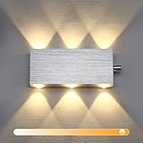 Lightess Dimmbare Wandlampe mit Schalter LED Wandleuchte Innen Modern Up and Down aus Aluminium modern Flurlampe Wandbeleuchtung für Wohnzimmer Schlafzimmer Lampe, Warmweiß