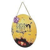 Cabilock Halloween-Dekorationen Halloween-Haustürdekoration beängstigend hängen halloween wanddeko halloween fensterdeko Halloween-Türschild Halloween-Schild aus Holz Wohnkultur hölzern