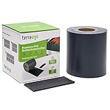 TerraUno - Premium Sichtschutzstreifen für Doppelstabmattenzaun - Gartenzaun I 50mx19cm inkl. 30 Clips I Anthrazit I PVC Sichtschutz für den Zaun