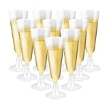 FAMCUCHE 20 Stück Plastik Sektgläser, Durchsichtige Sektgläser Kunststoff Champagner Gläser, 160ml Transparent Plastik Sektgläser Champagnergläser Plastikbecher Für Hochzeit Geburtstage Partys