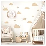 DEKO KINDERZIMMER Wandsticker Wolken Set beige Babyzimmer Wandtattoo Schlafzimmer Wandaufkleber Pastell Wanddeko DK1055-04
