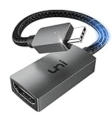uni USB-C auf HDMI Adapter 4K aus Aluminium, Thunderbolt 3 auf HDMI kompakter HDMI Adapter für iPhone 15 Pro, iPad Pro/Air, MacBook Pro/Air, Galaxy S23/S20, Surface Pro 8/Go, XPS usw.